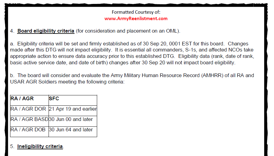 FY21 SFC Evaluation Board ArmyReenlistment FY21 SFC Evaluation Board ArmyReenlistment